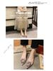 Spring/Summer 2021 Sunflower Pointed-Toe Crystal Sandals with Chunky Wine Glass Heels for Women