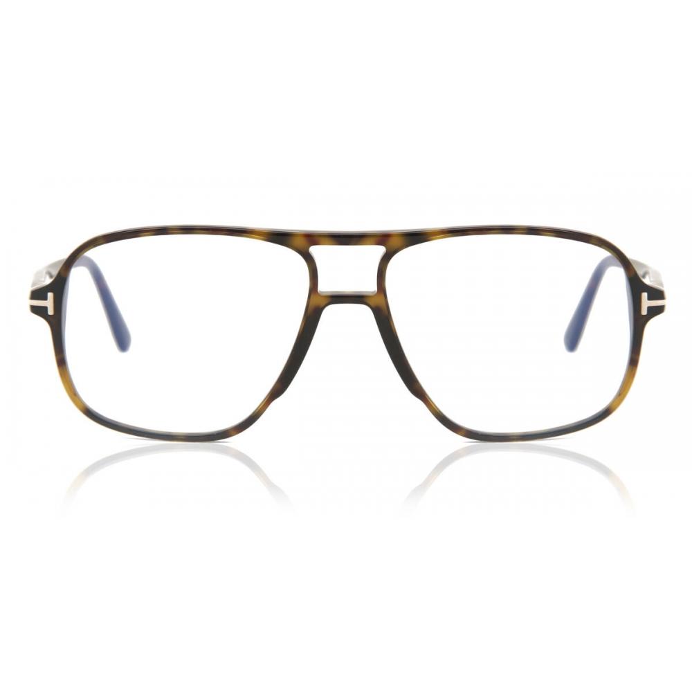 

Tom Ford Ft5737 B Blue Light Block 052 Men Eyeglasses Dark Tortoise/56