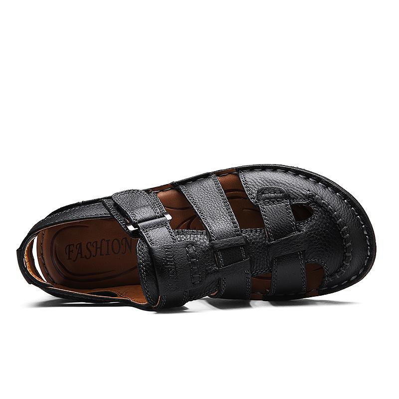 Summer Men's Sandals Foreign Trade Large Size Leather Sandals Casual Fashion Men's Sandals Dad Elderly Shoes Men's Sandals