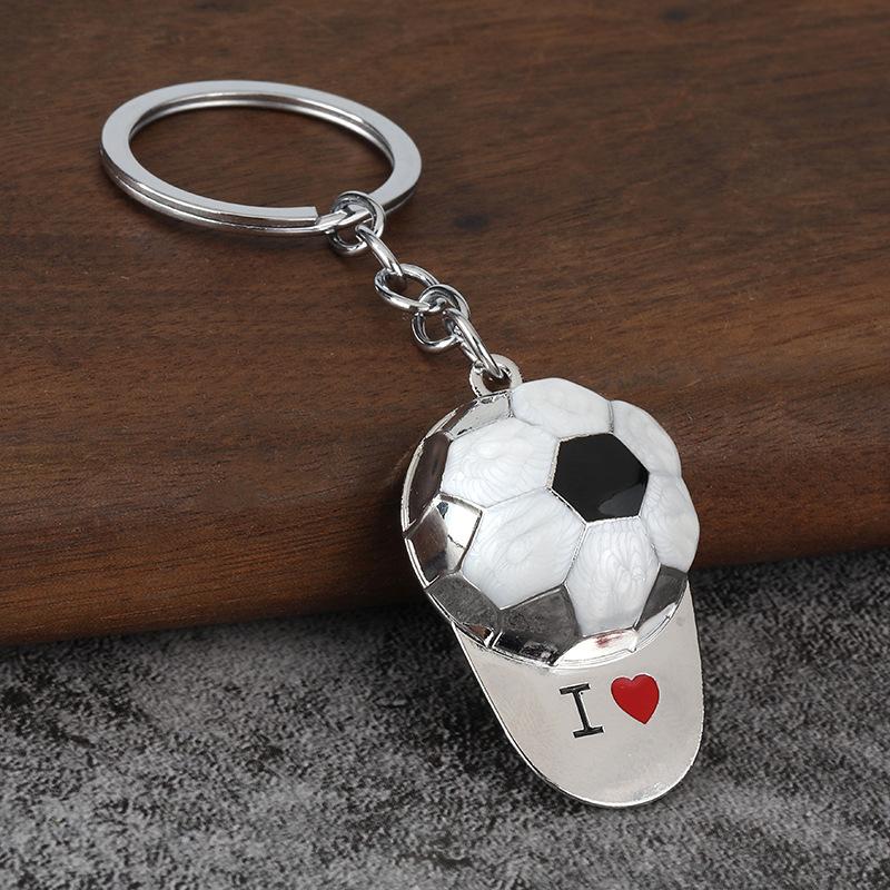 1Pc Alloy Football Hat Keychain For Sports Meet Carnival Birthday Party School Party Small Gift Souvenir Prize Gift Bag Filler