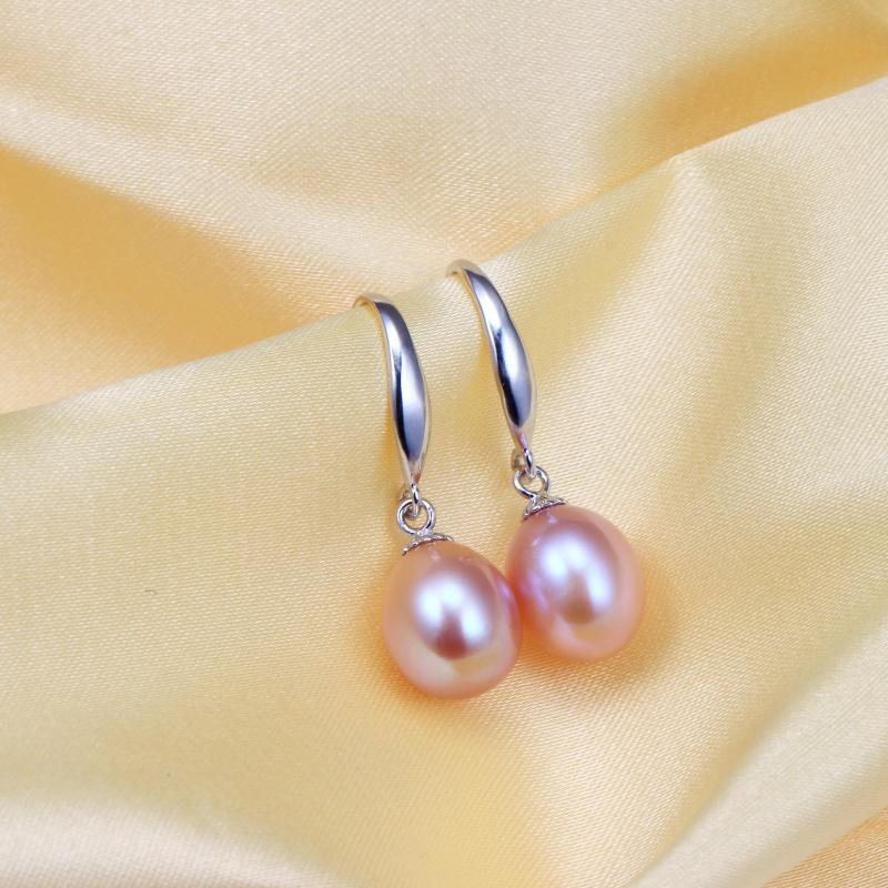 New Arrivals Natural Freshwater Cultured Pearl Drop Earrings for Women 925 Silver Earrings Wedding Jewelry