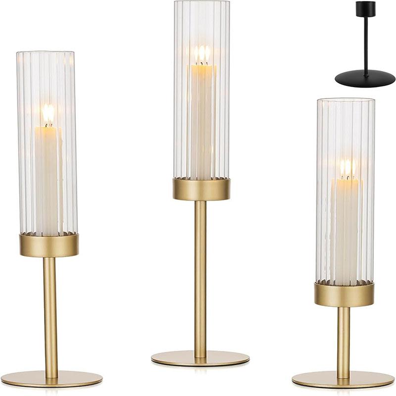 European Style Metal Candle Holders Vintage Candlestick Hotel Wedding Table Candle Stand Anniversary Christmas Table Decoration