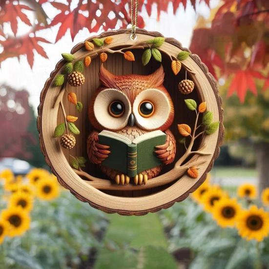 Animal Christmas Ornament 2D Flat Forest Animal Xmas Tree Ornament Acrylic Hanging Woodland Pendant for Garden Tree Home Decor