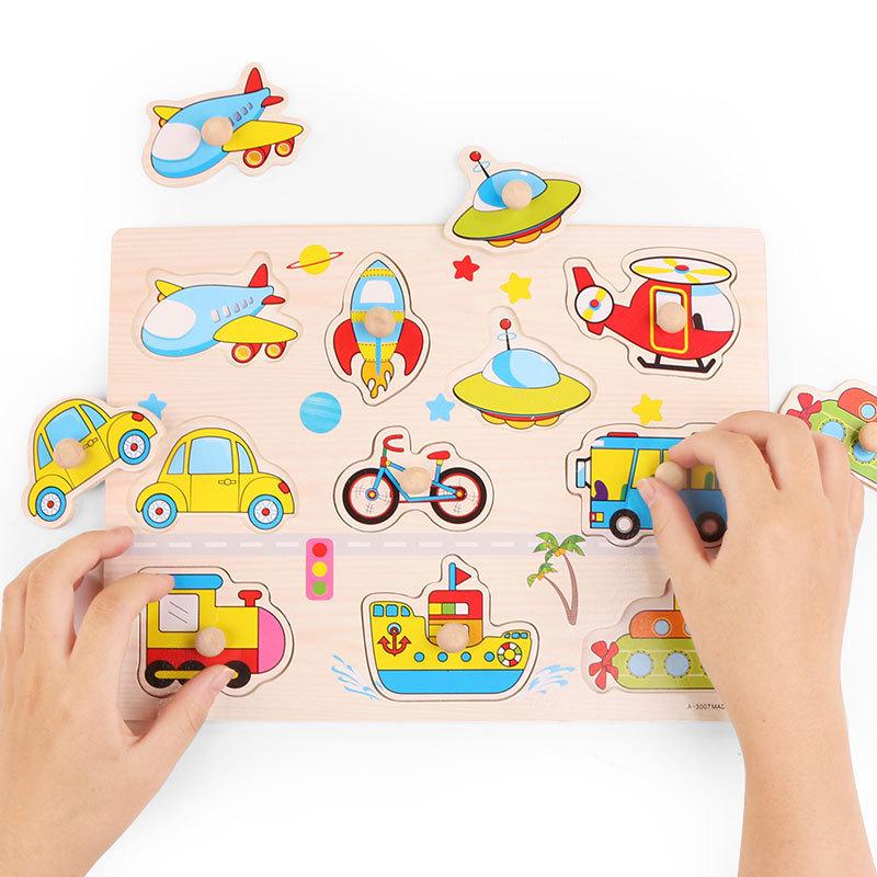 Mushroom Peg Montessori Wooden Puzzle: Letters, Numbers, Fruits & Shapes for Early Learning