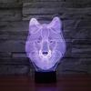 3D Illusion Bulbing Wolf Charm Lamp Acrylic LED Night Light USB Table Desk Lamp