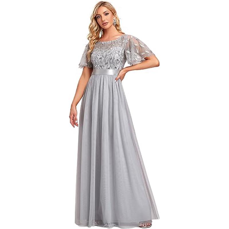 Dress new new dress long dress evening dress lace splicing dress women
