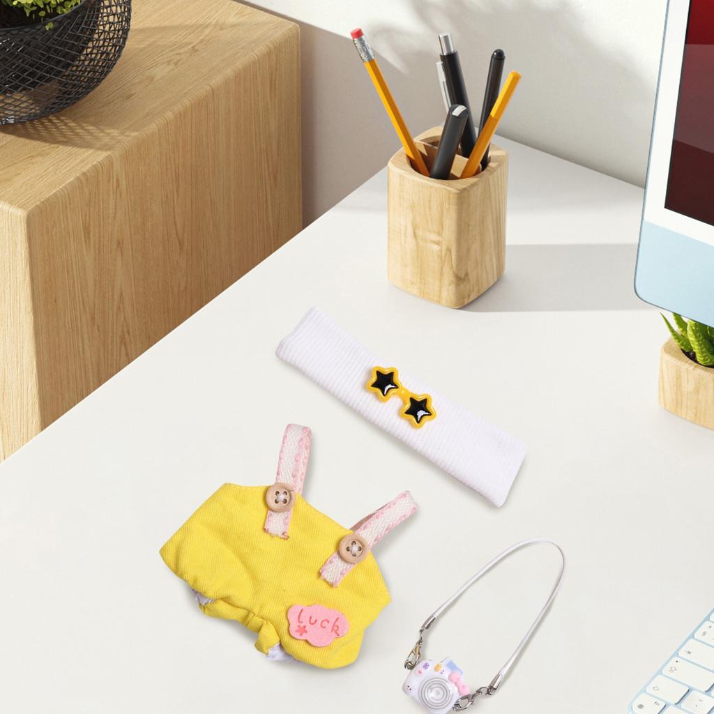 Doll Clothes Set 17cm Doll Accessories Love Heart Top Scarf Hat No Dolls