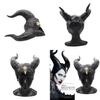 Urocza maska nakrycie głowy z rogami Maleficent 2 z 2019 roku idealna na Halloween i cosplay