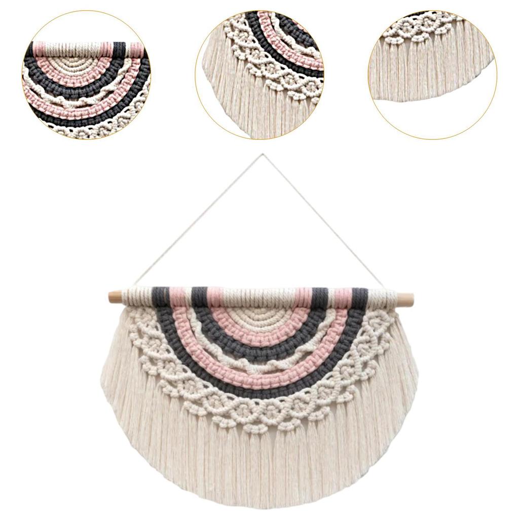 Macrame Wall Decor Bedroom Dorm Home Accent Gift Wedding Backdrop Nursery Party Homestay Handmade Fringe Macrame Wall Hanging