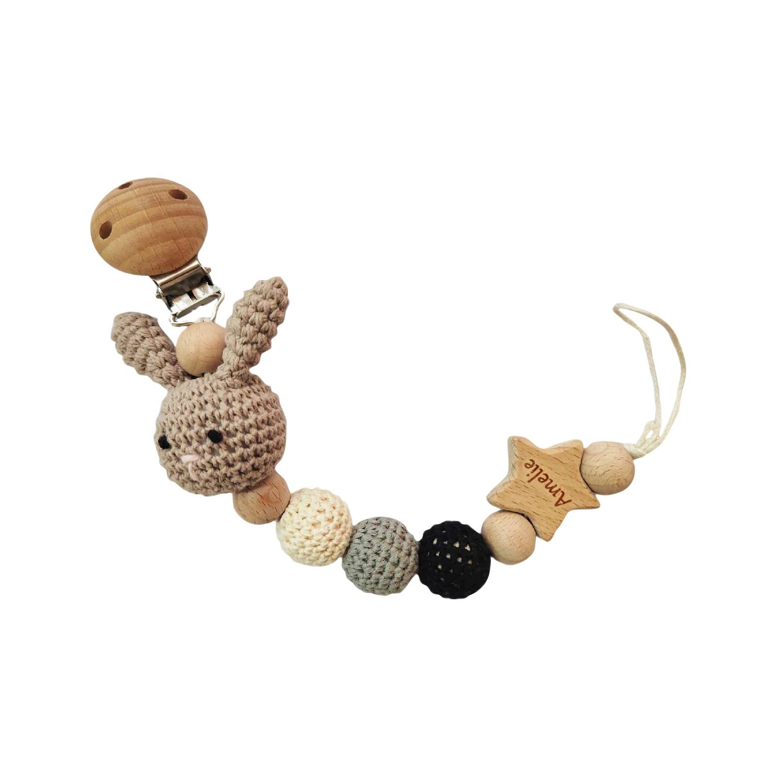 

Персонализированная гравировка зажима для пустышки для новорожденного, подвесной цепочки для пустышки, цепочка для детской пустышки, защищающая от падения One Size