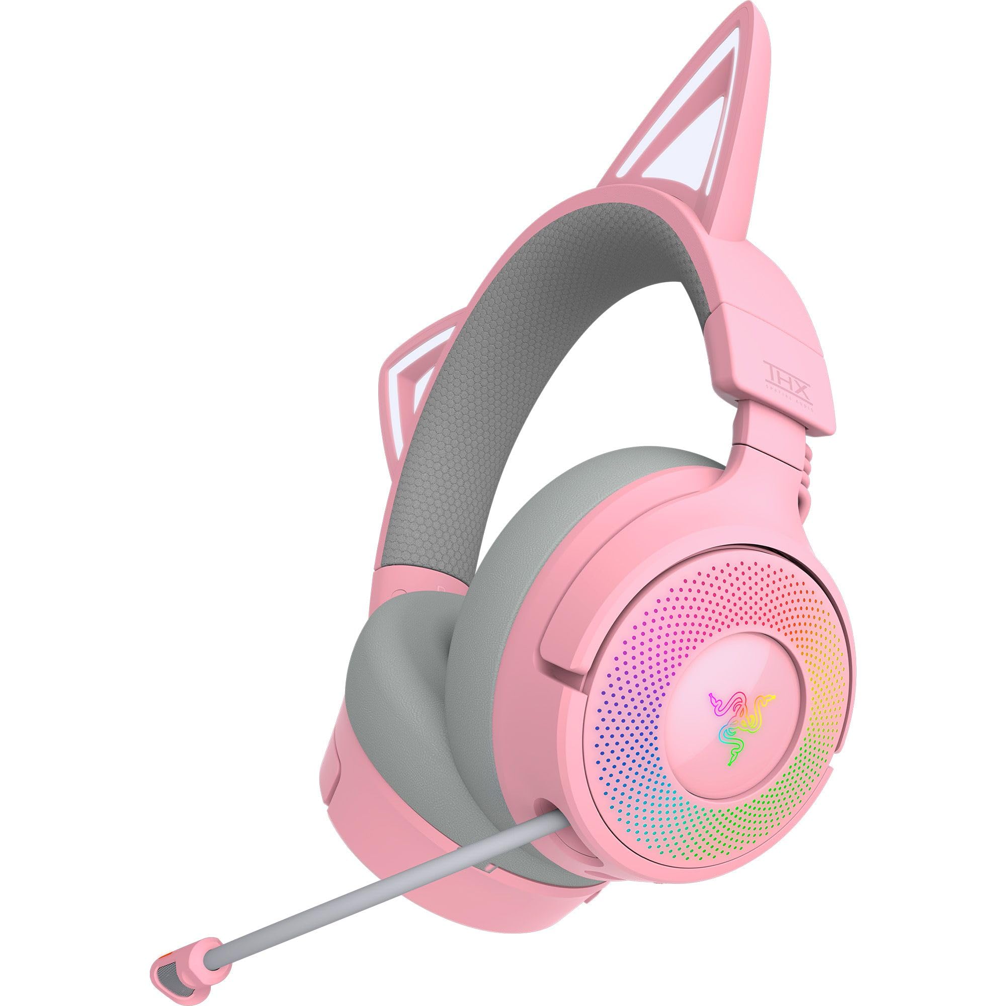 

Razer Kraken Kitty V3 Pro Quartz Pink Edition Wireless Gaming Headset with RGB-Enabled Cat Ears for Streaming and Gaming, HyperSpeed Wireless
