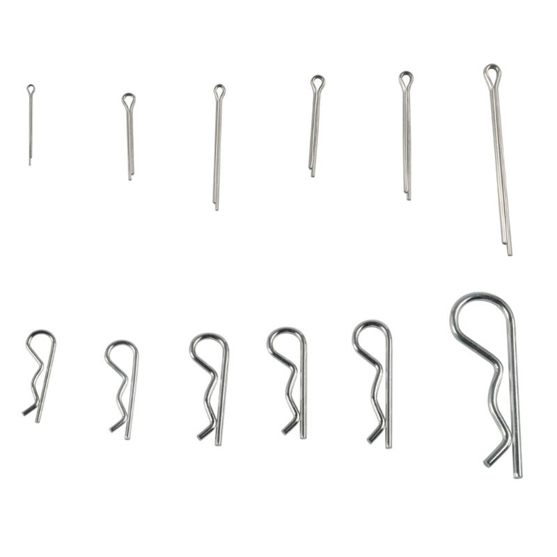 Cotter Pin Clip Retaining Hair Pins Including 5 Sizes Cotter Pins and 6 Sizes Hairpin Cotter Pin Assortment Kit