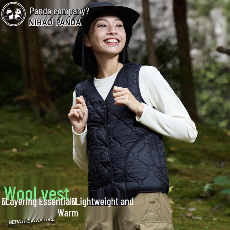 

Женский теплый жилет с V-образным вырезом из смесовой шерсти L