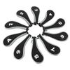 10Pcs Golf Club Head Cover Neoprene Golf Head Cover for Woods Irons Golfer Lovers Gray