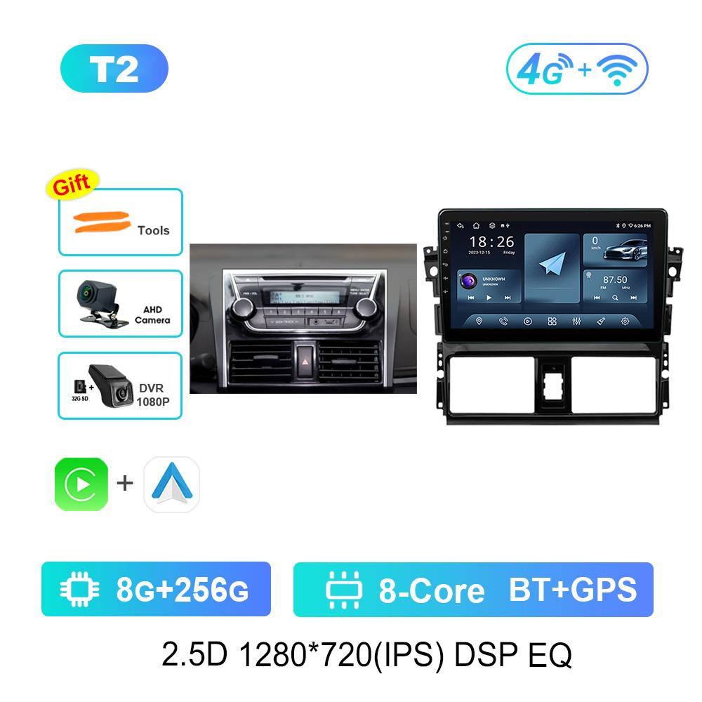 For TOYOTA VIOS YARIS 2013 - 2016 Android System Car Video Multimedia Player GPS 10 '' IPS Screen 4G Bluetooth WiFi Auto Tools