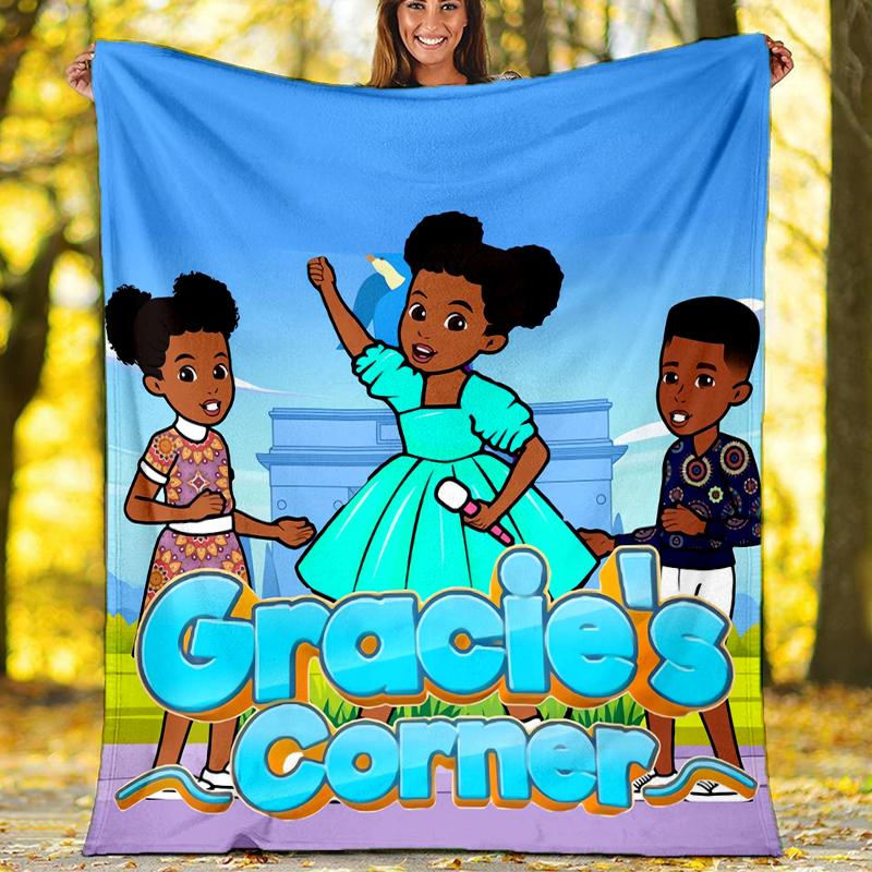 Gracie's Corner Theme Printed Blanket - Perfect for Couch, Bed, Travel & Outdoor Use | Machine Washable, Cozy & Durable.