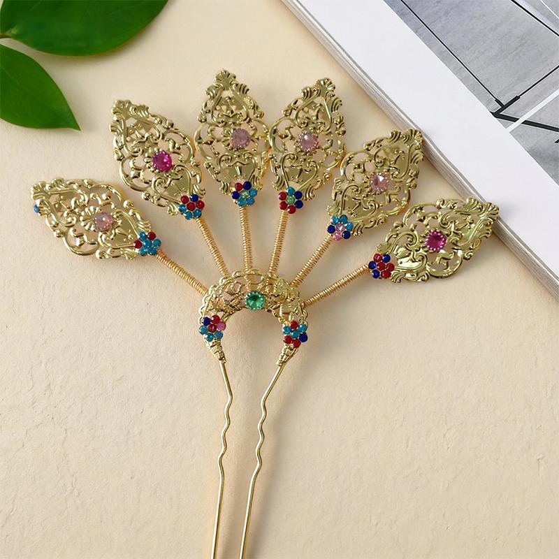 1 Pièce Élégante Performance Fleur Pince à Cheveux en Alliage Brillant Doux Style Ethnique Pince à Cheveux