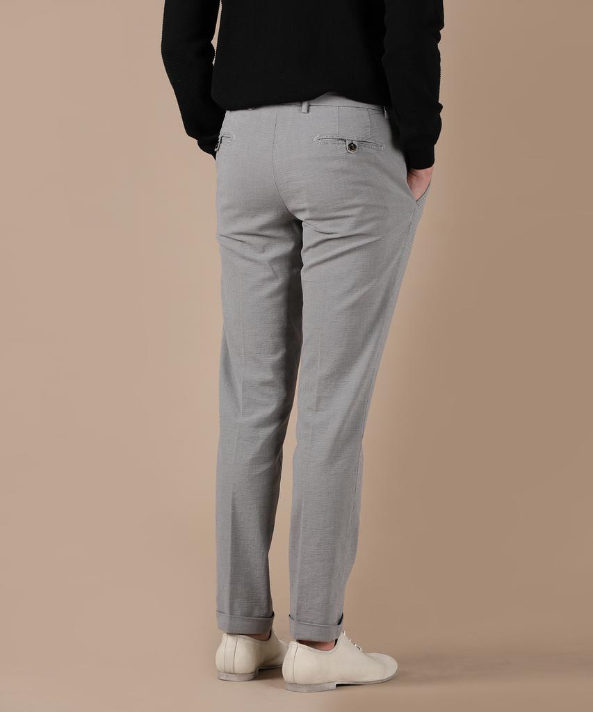 PANICALE Gray Regular Slim Fit Patterned Pants