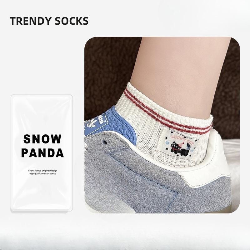 Boneless Spring/Summer Style Stitched Cotton Short Socks with Cute Short Cuffs and Lightweight Women's Cotton Socks