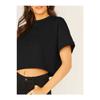 Crop Crew Neck Knitted T-shirt