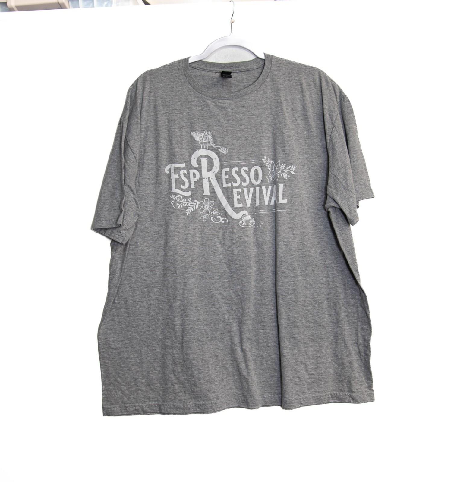Espresso Revival Graphic Heather Gray T-Shirt 2XL CottonPolyester Blend Short S L