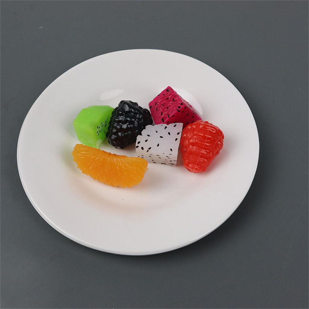 Künstliche Kiwifrucht Drachenfrucht Orange Blüten Falsche Kiwifrucht Blöcke zum Lehren Fotografie Partys Buntes Set