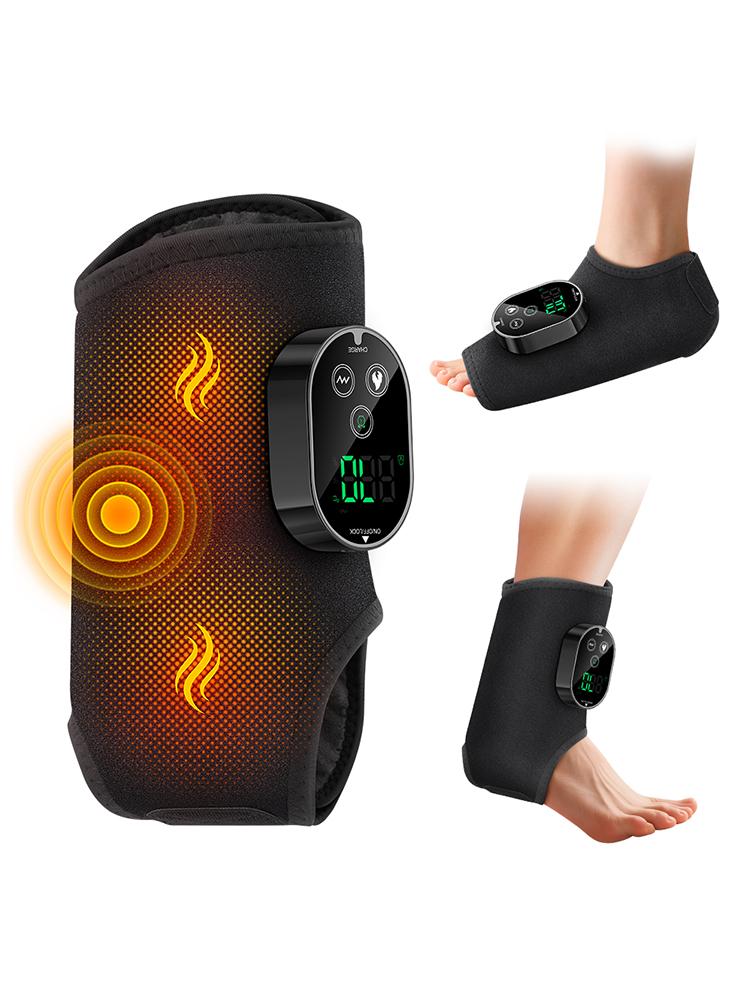 Electric Heating Vibration Foot Ankle Massager Elbow Relax Muscles Winter Massager Type-C Rechargeable Adjustable Strap Massager