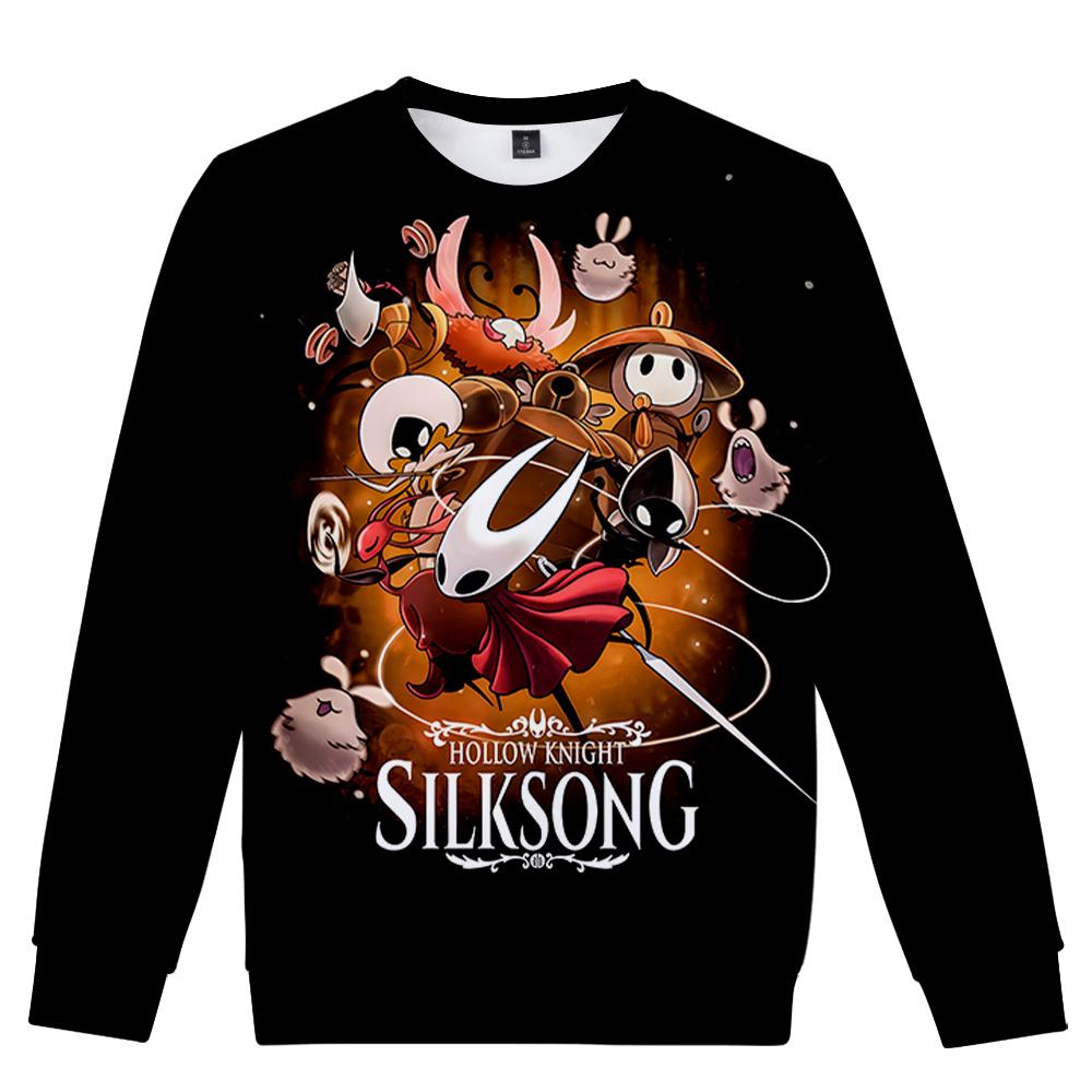 Hollow Knight Silksong Cartoon Print Oversized Hoodie Women Men O-neck Long Sleeve Crewneck Sweatshirt Casual Tracksuit Funny Clothes