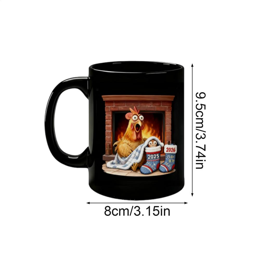 Christmas Mugs Chick Pattern Cartoon Cup Ceramic Christmas Coffee Cup For Men Youth Child Friend Mom Lady Kitchen Holiday