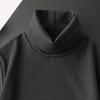 Men Bottoming Thermal Shirt Solid Color Turtleneck Pullover Autumn Winter Loose Fleece Lined Base T-shirt Top for Outdoor