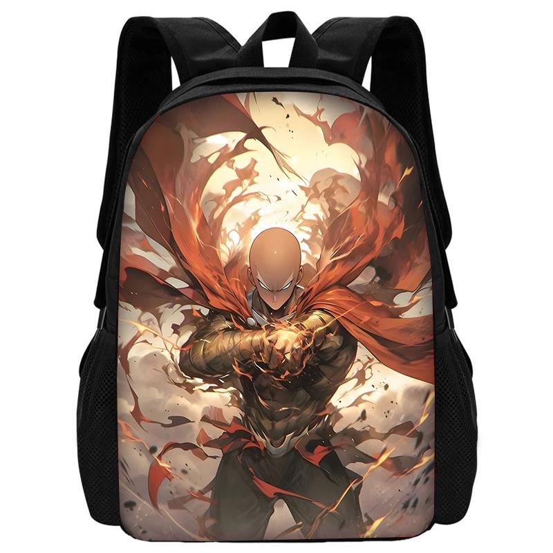 Kinder Anime One Punchs Man Schulrucksack mit Brotdosen ,Federmäppchen ,Schultaschen für Jungen Mädchen Bestes Geschenk
