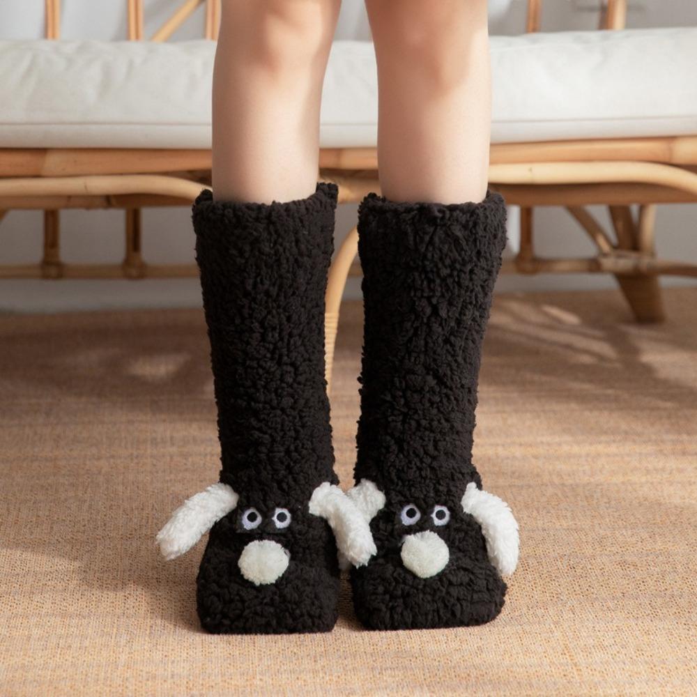 Cute puppy Women Long Socks Fluffy Sleeping Warm Hosiery Casual Home Floor Socks  Christmas Gifts