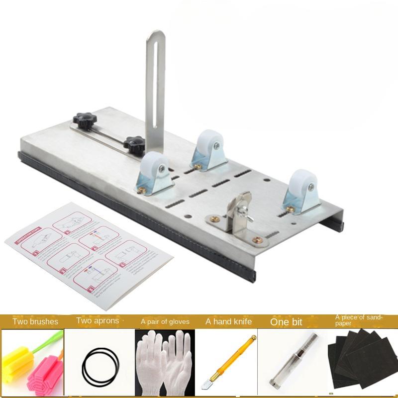 

Стеклорез из нержавеющей стали DIY Набор для резки стекла с защитными перчатками Аксессуары Машина для резки стеклянных скульптур