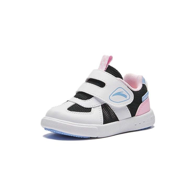 Anta Kids Rebound Low-Top Walking Shoes Baby sneaker White Black Pink A322420033-2