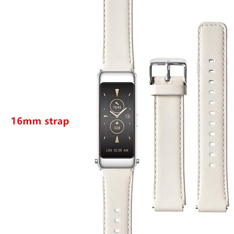 

16mm Lightweight Breathable Watch Strap for Huawei B3 B5 B6 B7 Original Genuine Cow Leather Watchbands 16mm білий