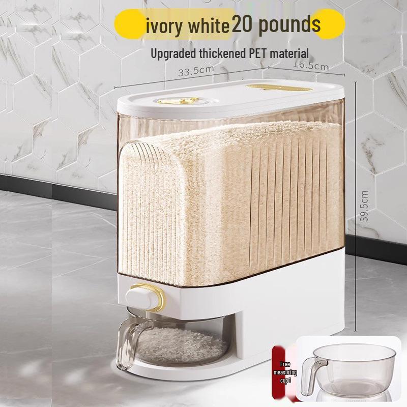 20 Jin Sealed Rice Storage Bucket: Insect & Moisture-Proof, Food-Grade, High-End Home Use Container
