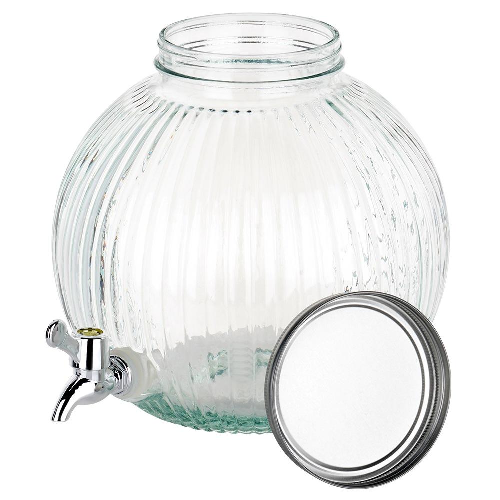 Słój Słoik Do Napojów Z Kranikiem Szklany Dystrybutor Na Napoje Kulka 5.5L EXCELLENT HOUSEWARE 139774