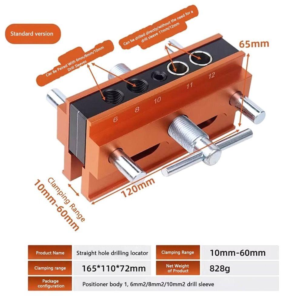 Precision Align Drill Locator Clamp Fixed Woodworking Clamp Wood Punch Tool Mortise Drilling