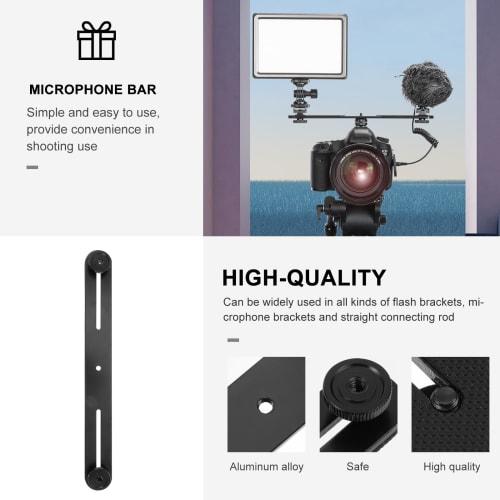 ERINGOGO Microphone Holder, Microphone Stand, Microphone Extension Bracket, 2-Piece Set, Aluminum Alloy, Durable, Supports Two Microphones Simultaneou