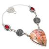 Laguna Lace Agate, Garnet Gemstone 925 Sterling Silver Jewelry Necklace 18"