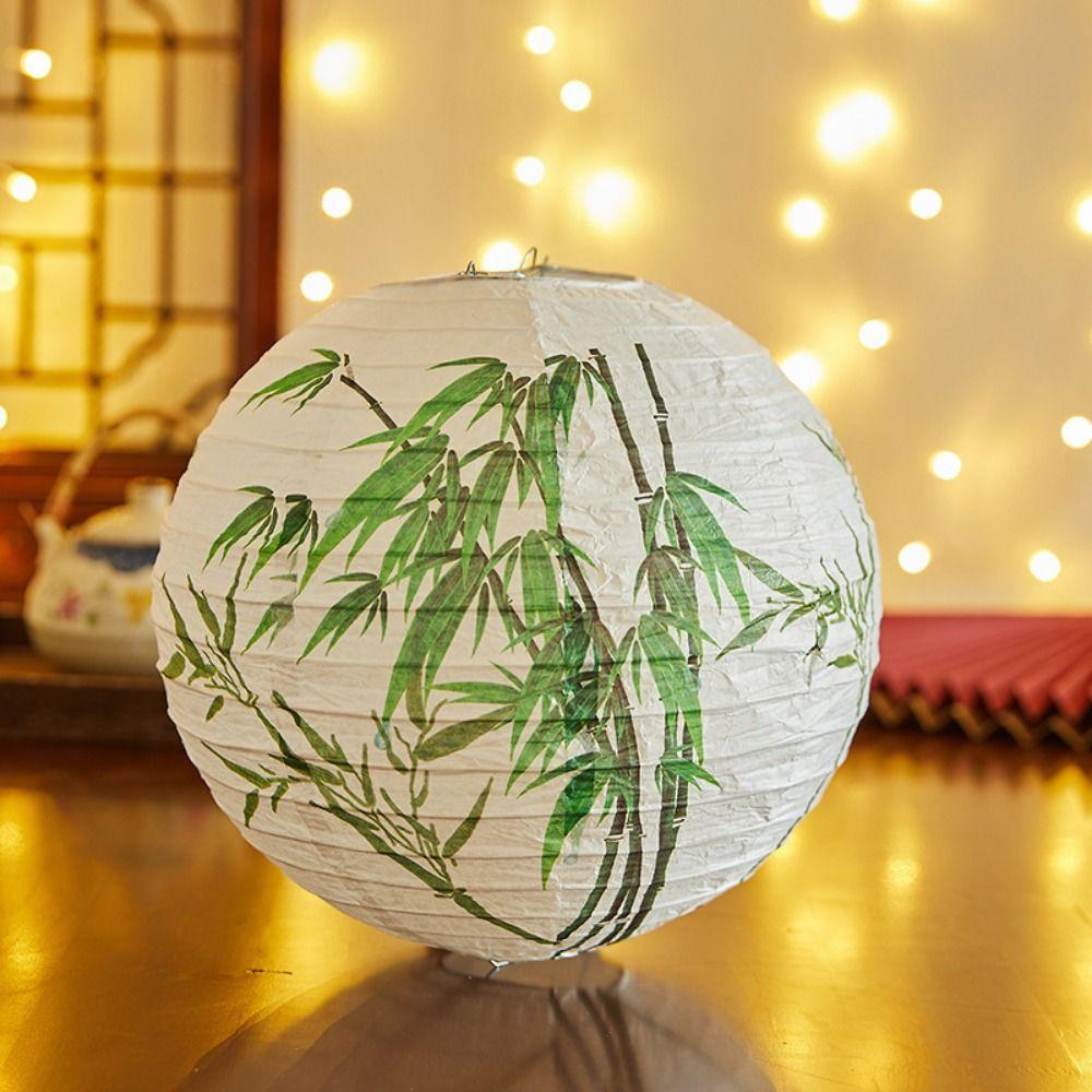 Bamboo Paper Festival Lantern Flower Letter Printed Paper Lantern Chinese Lantern Dance Props