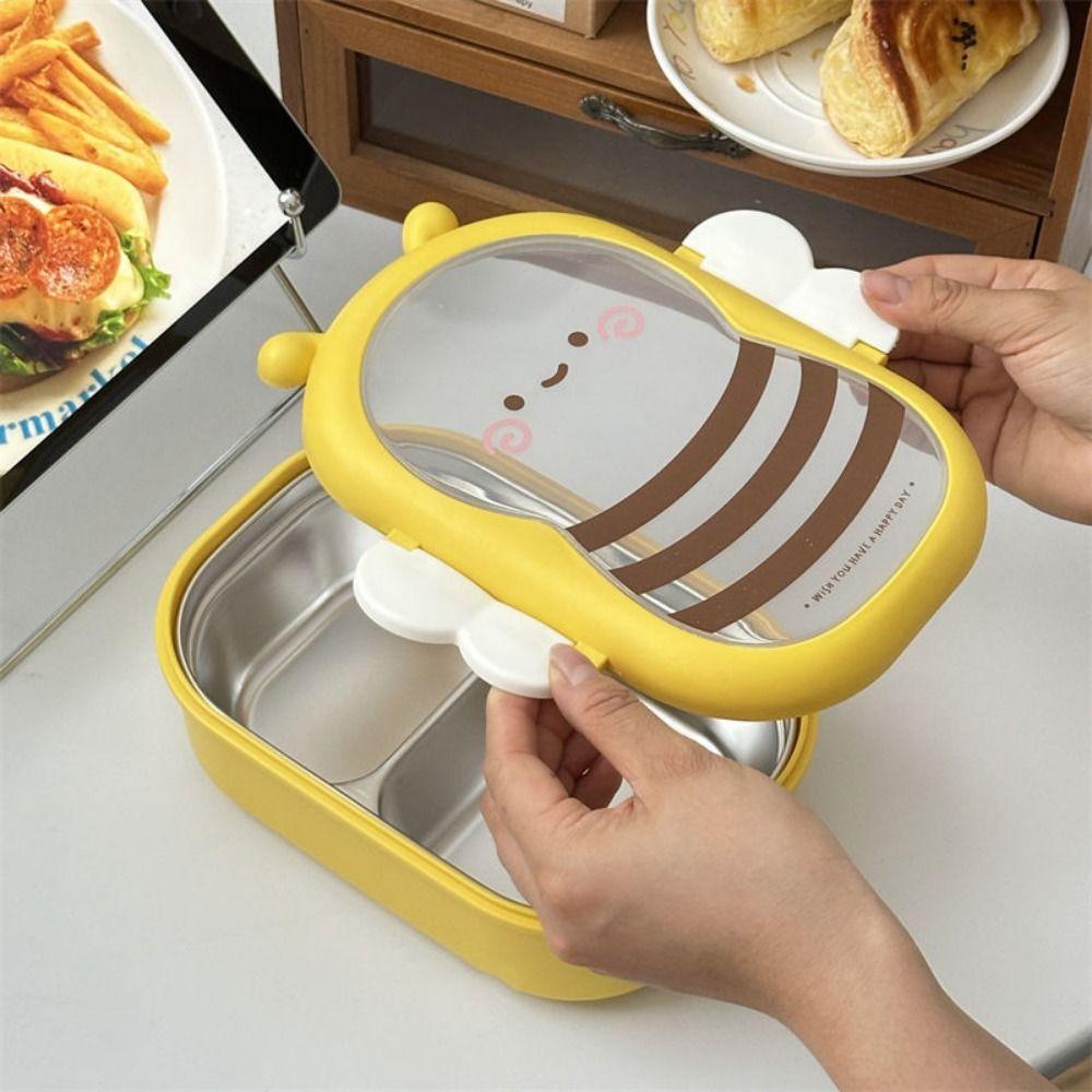 Cute Divides Lunch Box Portable Breakfast Boxes Multifunctional Lunch Container  Outdoor