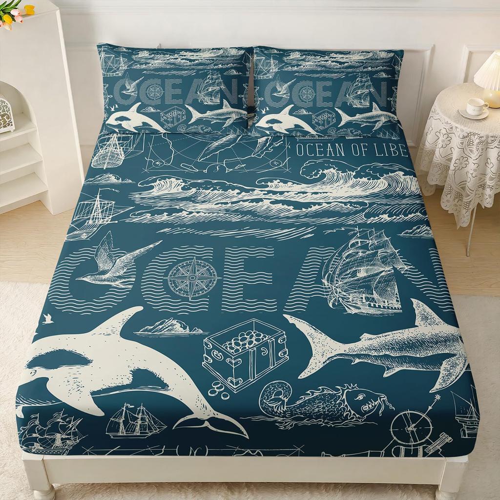 Dog Animal Pattern Bed Hat Three-Piece Digital Printing Bedding Bed Hat Three-Piece Set Children And Adults