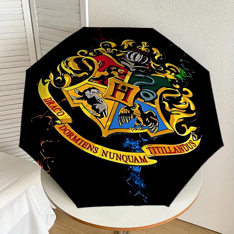 1PC Hogwarts Crest Umbrella-8-Rib Reinforced, Automatic Open, Lightweight & Durable, Cute Fashion Accessory for Outdoor, D2673