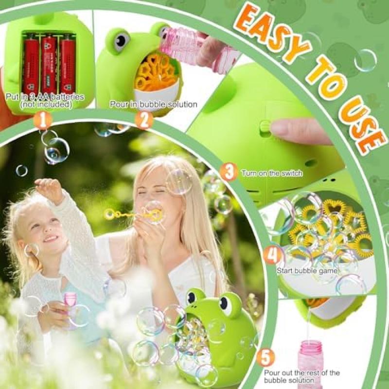 Getatoy Seifenblasenmaschine für Kinder, Automatischer Seifenblasenwerfer mit Seifenblasenlösung, Outdoor-Garten-Hochzeitsspielzeug Geschenk für Jungen Mädchen Alter 3-8