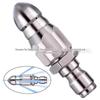 High-Pressure Water Nozzle for Sewer Flushing and Unclogging, 1/4 Quick Change Fitting, Front One Rear Six, Galvanized