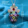 Creative Grape Design-Luxury Delicate Zirconia Pendant-  Gold-Plated Multicolor Pendant Necklace- Perfect For Weddings Gifts