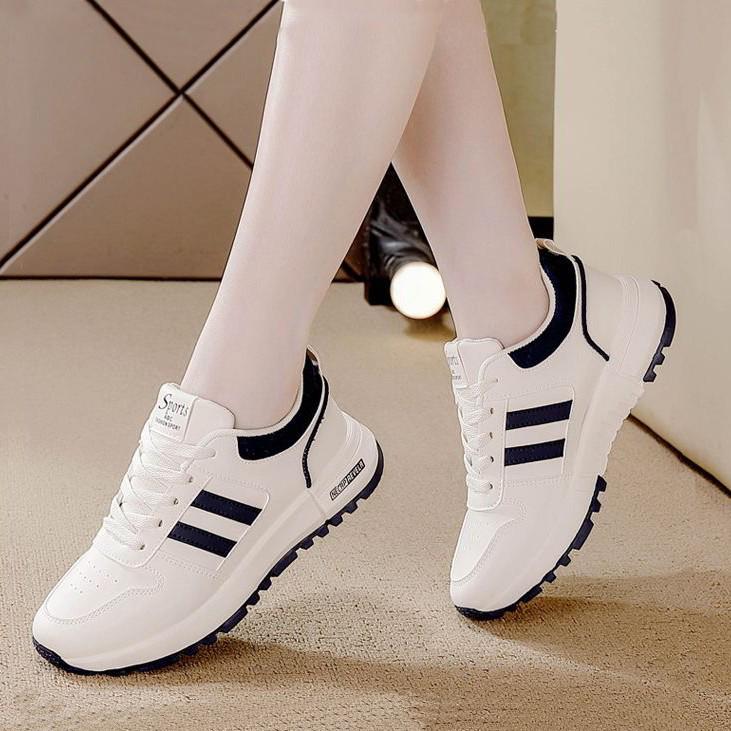Women's Versatile Leather Sneakers - 2024 Autumn, Thick-Soled, Non-Slip, Lightweight Popular Style, Forrest Gump Shoes 5115