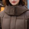 Mode Damen Winter Lange Mäntel Kapuze Übergröße Locker Dick Warm Parkas Damenjacken