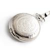 Silver Patterned Large Quartz Pocket Watch - Zinc Alloy